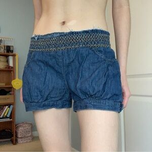 mini denim bubble shorts